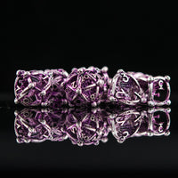 Draco Immortui Hollow Metal Dice Set - Purple and Silver