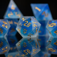 Lunar Veil Sharp-Edged Resin Dice Set