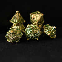 Green and Gold - Weird West Wasteland Metal Dice Set