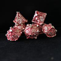 Red and Silver - Weird West Wasteland Metal Dice Set