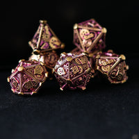 Purple and Gold - Weird West Wasteland Metal Dice Set