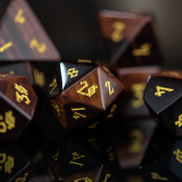 Red Tiger's Eye Stone Dice Set