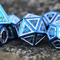 Cleric's Domain Blue And White Metal Dice Set