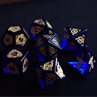 Serpent of Midgard Blue Glass Dice Set