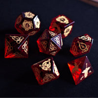 Serpent of Midgard Red Glass Dice Set