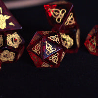 Serpent of Midgard Red Glass Dice Set