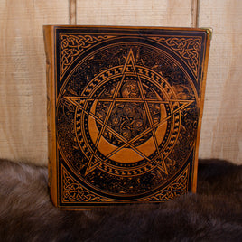 "The Pentacle" Tan Spellbook Leather Journal