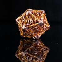 Dragonguard Hollow Metal Dice Set - Ember and Bronze