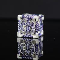 Dragonguard Hollow Metal Dice Set - Purple and Silver