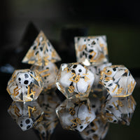 Corpse Gold Sharp-Edged Resin Dice Set