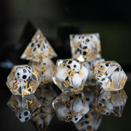 Corpse Gold Sharp-Edged Resin Dice Set