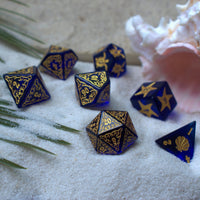 Siren's Song Deep Blue Glass Dice Set