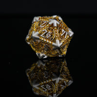 Dragonguard Hollow Metal Dice Set - Gold and Silver