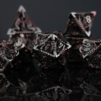 Dragonguard Hollow Metal Dice Set - Crimson and Shadow