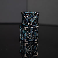 Dragonguard Hollow Metal Dice Set - Cobalt and Shadow