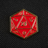 Red and Gold D20 Pin