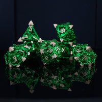 Dragon's Lair Hollow Metal Dice Set- Green