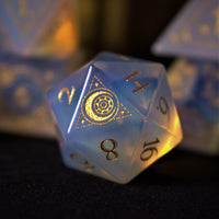 Fabled Mark Opalite Stone Dice Set