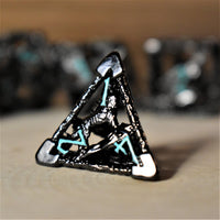 Legends of Valhalla - Black and Blue Hollow Metal Dice Set