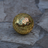 The Orb D100 -  Red and Gold Metal Die