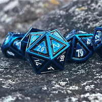 Cleric's Domain Black And Blue Metal Dice Set