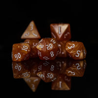 Orange Pearl Acrylic Dice Set