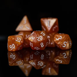 Orange Pearl Acrylic Dice Set