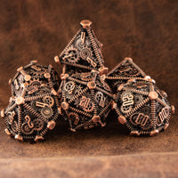 Weird West Wasteland Hollow Metal Dice Set - Bronze