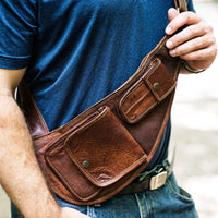 Goatskin Leather Sling Bag