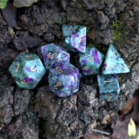 Ruby Zoisite Stone Dice Set