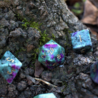 Ruby Zoisite Stone Dice Set