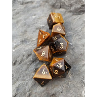 Yellow Tiger's Eye Stone Dice