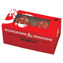 Dungeons & Dragons RPG: Heavy Metal Red and White D20 Set